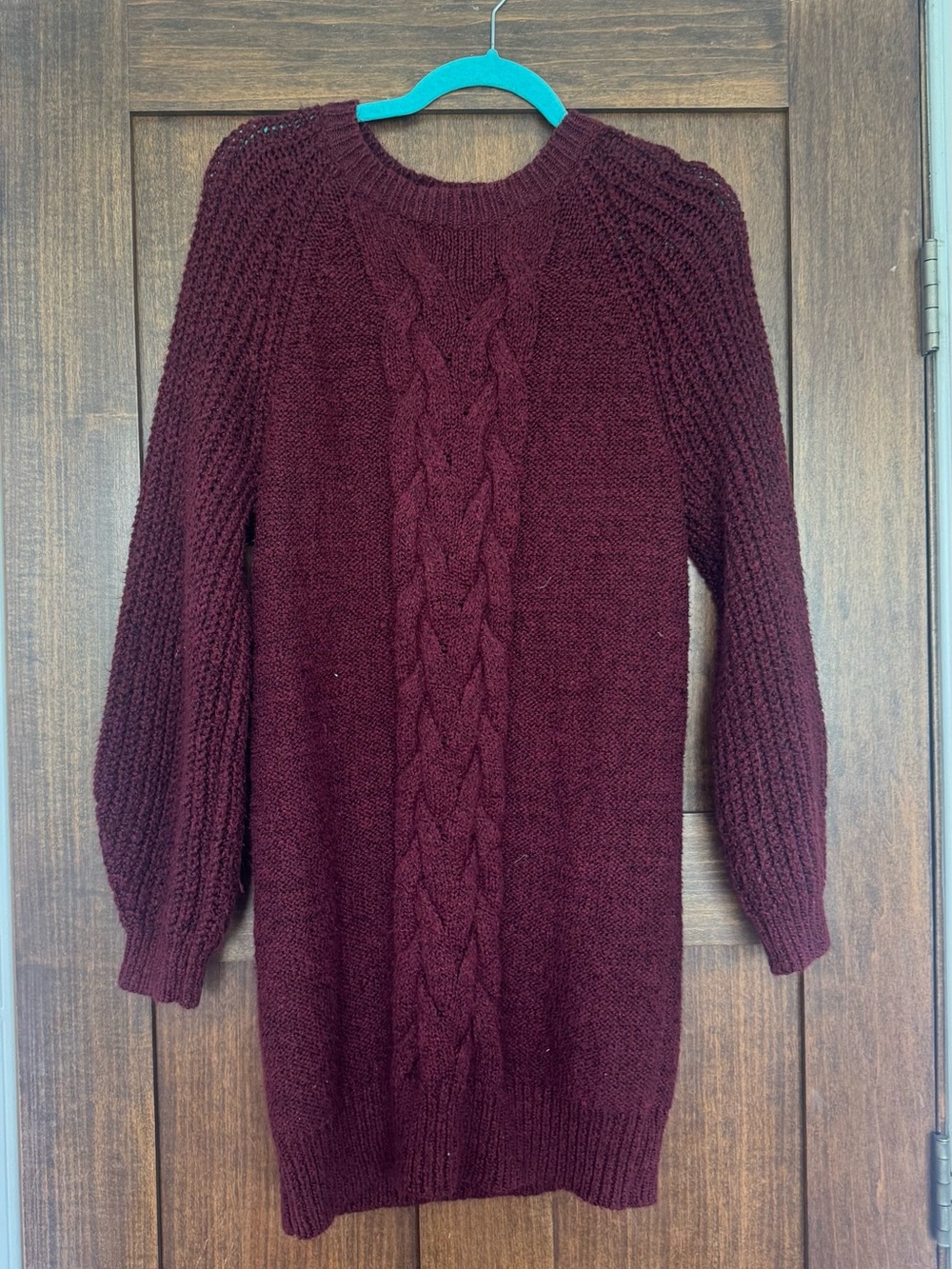 American Eagle Outfitters Cable Knit Sweater Dress - Wine